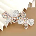 Sparkling butterfly hair clip with colorful crystals and gold-plated alloy finish - No.1 Double Butterfly Style (4869822717157) / Multicolor (Random)