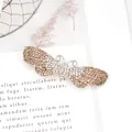 Elegante pinza de pelo de mariposa en oro rosa con cristales y pedrería degradado champán - Mariposa / Amarillo