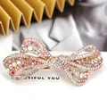 Elegant butterfly hair clip with colorful crystals and rose gold metal finish - No.2 Bowknot Style (4869822717158) / Multicolor (Random)