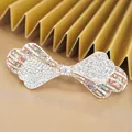 Elegant rose gold butterfly spring clip with colorful rhinestones and crystal stones - No.4 Bowknot Style (4869822717159) / Multicolor (Random)