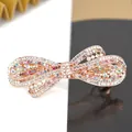 Elegant rose gold butterfly hair clip with colorful crystals and spring fastener - No.3 Bowknot Style (4869822717160) / Multicolor (Random)