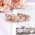 Elegant gold butterfly hair clip with champagne crystals and sparkling rhinestones - Champagne Butterfly