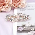 Sparkling butterfly hair clip in rose gold with crystals and rhinestones - Butterfly White