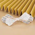 Elegant gold butterfly hair clip with sparkling white and light blue rhinestones - No.4 Bowknot Style (4899617091835)