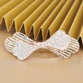 Elegant champagne gold butterfly hair clip with sparkling rhinestones and spring clamp - No.4 Bowknot Style (4899617091838)