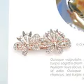 Rose gold hair clip with sparkling crystal flowers and marquise-cut rhinestones - Transparent White Double Butterfly