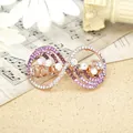 Infinity-shaped hair clip in rose gold with purple crystals and spring closure - Scallop Purple