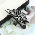 Pince à cheveux papillon noir avec des strass dégradés et cristaux étincelants - Floral Blanc