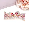 Fermaglio per capelli a farfalla dorato con strass rosa e bianchi brillanti incastonati - Design n. 2 / Rosso