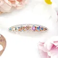 Small spring hair clip with colorful crystals and rhinestones in flower patterns - Colorful