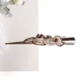Eleganter Haarclip in Roségold mit funkelnden Strasssteinen und braunen Kristallsteinen - Champagner