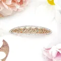 Elegante pinza para el cabello en oro rosa con cristales de champán y flores - Amarillo