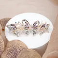 Elegant gold butterfly hair clip with purple crystals and sparkling rhinestones - Butterfly Purple