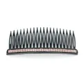 Elegant black hair comb featuring double rows of pink rhinestones for hairstyling - 20 Teeth / Red