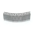 Floral crystal hair comb with black teeth and sparkling rhinestones for hair styling - White