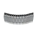 Black floral hair comb clip with crystal accents for elegant hair styling and bun support - Black