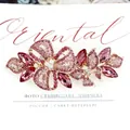 Rose gold rhinestone hair clip featuring purple and pink crystal flowers for women - Violet Flower Butterfly
