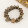 Elastico per capelli in rete bronzo con sfera di strass lucida per acconciature chic - Mesh / Marrone Dorato