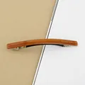 French style amber brown acetate spring hair clip with Barrette La France lettering - Amber