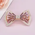 Fermaglio per capelli a farfalla con strass viola sfumati e base in oro rosa - Viola Squisito