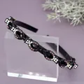 Zwarte kristallen hoofdband met roze strass en geïntegreerde haarclips voor styling - Paarse Waterdruppel