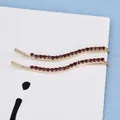Fermagli per capelli a onda dorati con cristalli viola scuro, set da due pezzi - Ondulato Viola