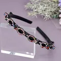 Sprankelende kleurrijke strass gevlochten hoofdband met haarclips dames - Veelkleurige Waterdruppel