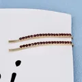 Set di due fermagli per capelli dorati con eleganti cristalli viola scuro su cartoncino - Viola Diritto (Base Oro Rosa)
