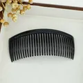 Classic black curved plastic hair side comb with fine teeth for women updo styling - Large Black (10.5cm)