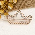 Rose gold crown hair clip with white and amber rhinestones in an elegant design - Crown Yellow