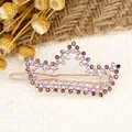 Sparkling crown hair clip with purple rhinestones on a rose gold finish frame - Crown Purple
