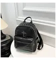 Zaino punk gotico in pelle PU nera con borchie argentate e ciondolo a croce - Taglia unica / Nero