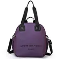 Vielseitiger dunkelvioletter Nylon Rucksack und Umhängetasche mit LUCYK Logo - Klein / Lila