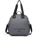 Graue Nylon Umhängetasche mit Lucy Diamond Paris Logo und verstellbarem Schultergurt - Klein / Grau