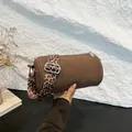Borsa a cilindro marrone scuro con ampia tracolla regolabile a stampa leopardata - Caffè