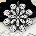 Elastico per capelli in velluto nero con strass iridescenti e cristalli bianchi - Ibisco Bianco