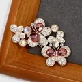 Rose gold butterfly brooch with pink teardrop crystal and iridescent rhinestones - Rose Crystal Butterfly