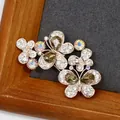 Elegant rose gold butterfly brooch with champagne crystals and sparkling diamonds - Ginger Yellow Crystal Butterfly