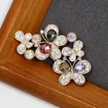 Exquisite gold butterfly brooch set with colorful crystals and shimmering rhinestones - Multicolor Crystal Butterfly