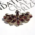 Eleganter violetter Kristall-Haarclip mit goldener Basis und glänzenden Strasssteinen - Weinrot (Goldbasis)