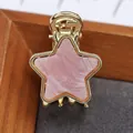 Molla per capelli a stella in acetato rosa marmorizzato con cornice dorata - Forma a Stella - Marmo Rosa Elegante
