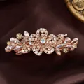 Elegant rose gold flower spring clip with champagne crystals and floral accents - Five-Petal Flower Yellow