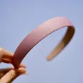 Elegant dusty rose matte textured headband for girls with a minimalist fabric finish - Solid Pink
