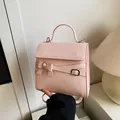Roze minimalistische PU-lederen handtas met decoratieve strik en schouderriem - Roze