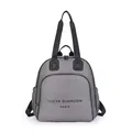 Grey minimalist high-capacity backpack with waterproof nylon fabric and top handles - Light Gray
