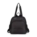 Sleek black high-capacity nylon backpack with Lucyk Diamond Paris logo and dual handles - Black