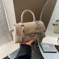 Sac à main carré crème en cuir et toile tissée avec breloque cœur et bandoulière - Avec Pendentif / Abricot