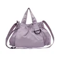 Bolso de mano lavanda con diseño fruncido y correa ajustable en color púrpura pastel - Pequeño / Púrpura Taro