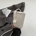 Bolso bandolera blanco para móvil en piel texturizada con elegante correa de cordón - Talla única / Blanco Roto
