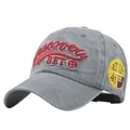 Berretto da baseball grigio in cotone lavato con ricamo 3D Discovery e stemma - Regolabile / Grigio